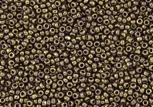 8/0 Toho Japanese Seed Beads - Mauve 24K Gilded Marbled Opaque #1704