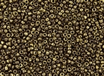 8/0 Toho Japanese Seed Beads - Brown 24K Gilded Marbled Opaque #1705