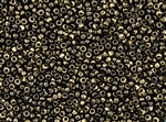 8/0 Toho Japanese Seed Beads - Black 24K Gilded Marbled Opaque #1706