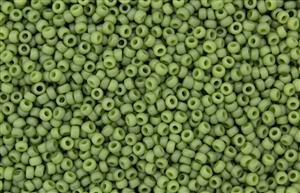 **Discontinued Color** 8/0 Toho Japanese Seed Beads - Ancient Light Green Matte Opaque #2011