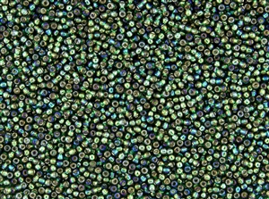 8/0 Toho Japanese Seed Beads - Emerald Silver Lined Rainbow #2036