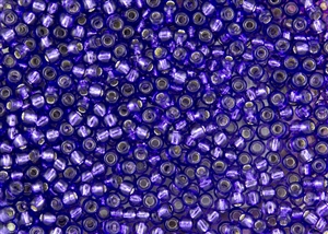 8/0 Toho Japanese Seed Beads - Bright Purple Silver Lined #2224