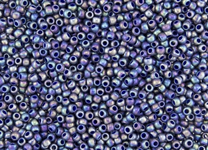 8/0 Toho Japanese Seed Beads - Semi Glazed Rainbow Navy Blue #2637F