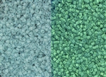 8/0 Toho Japanese Seed Beads - Glow In The Dark - Baby Blue/Bright Green #2723