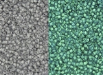 8/0 Toho Japanese Seed Beads - Glow In The Dark - Grey Crystal/Bright Green #2725