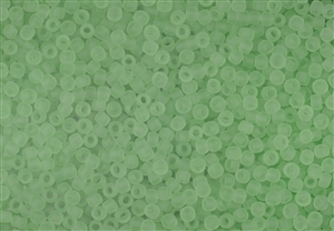 8/0 Toho Japanese Seed Beads - RE:Glass (Recycled Glass) Transparent Green Matte #5004F