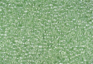 8/0 Toho Japanese Seed Beads - RE:Glass (Recycled Glass) Transparent Green Luster #5105