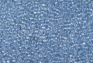 8/0 Toho Japanese Seed Beads - RE:Glass (Recycled Glass) Transparent Blue Luster #5107