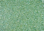 8/0 Toho Japanese Seed Beads - RE:Glass (Recycled Glass) Transparent Green Rainbow #5164