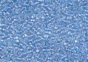 8/0 Toho Japanese Seed Beads - RE:Glass (Recycled Glass) Transparent Blue Rainbow #5168