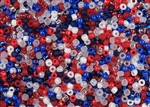 8/0 Toho Japanese Seed Beads - Patriotic 4th of July Mix #CM5