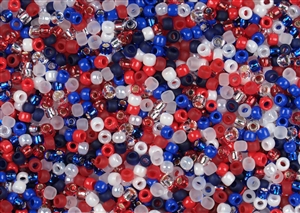 8/0 Toho Japanese Seed Beads - Patriotic 4th of July Mix #CM5