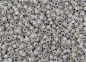 8/0 Toho Japanese Seed Beads - PermaFinish Grey Opal Silver Lined #PF2101