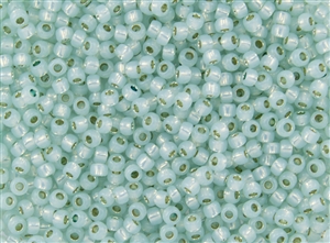 8/0 Toho Japanese Seed Beads - PermaFinish Light Aqua Opal Silver Lined #PF2116