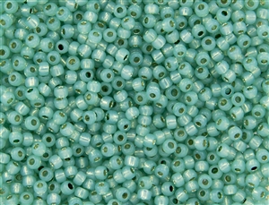8/0 Toho Japanese Seed Beads - PermaFinish Dark Mint Opal Silver Lined #PF2119
