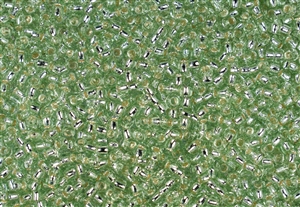 8/0 Toho Japanese Seed Beads - RE:Glass (Recycled Glass) PermaFinish Silver Lined Green #PF5024