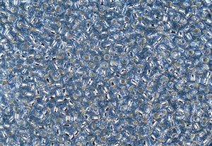 8/0 Toho Japanese Seed Beads - RE:Glass (Recycled Glass) PermaFinish Silver Lined Blue #PF5033