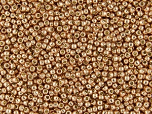 8/0 Toho Japanese Seed Beads - PermaFinish Peach Gold Metallic #PF551