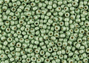 8/0 Toho Japanese Seed Beads - PermaFinish Lime Green Metallic Matte #PF560F