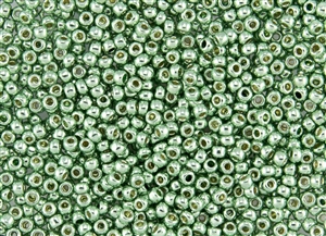 8/0 Toho Japanese Seed Beads - PermaFinish Light Green Lime Metallic #PF570