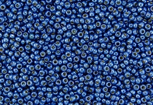 8/0 Toho Japanese Seed Beads - PermaFinish Cerulean Blue Metallic #PF586