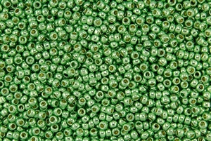 8/0 Toho Japanese Seed Beads - PermaFinish Spring Green Metallic #PF587