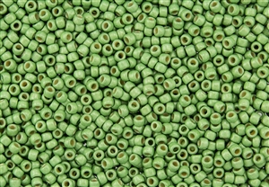 8/0 Toho Japanese Seed Beads - PermaFinish Spring Green Metallic Matte #PF587F