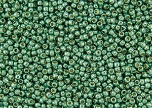 8/0 Toho Japanese Seed Beads - PermaFinish Jade Green Metallic #PF589