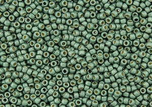 8/0 Toho Japanese Seed Beads - PermaFinish Jade Green Metallic Matte #PF589F