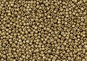 8/0 Toho Japanese Seed Beads - PermaFinish Golden Fleece Metallic #PF592