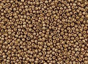 8/0 Toho Japanese Seed Beads - PermaFinish Pale Bronze Metallic #PF593