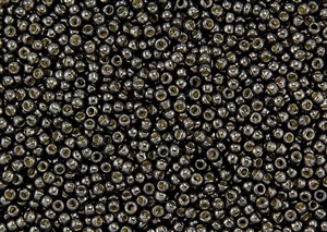 8/0 Toho Japanese Seed Beads - PermaFinish Meteorite Grey Metallic #PF595