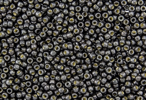 8/0 Toho Japanese Seed Beads - PermaFinish Meteorite Grey Metallic Matte #PF595F