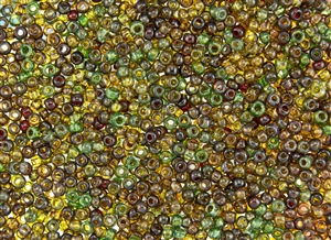 8/0 Toho Japanese Seed Beads - Hybrid Transparent Picasso Mix