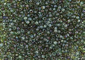 8/0 Toho Japanese Seed Beads - Hybrid Transparent Aquamarine Picasso #Y314