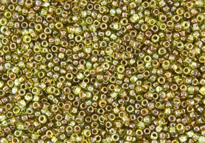 8/0 Toho Japanese Seed Beads - Hybrid Transparent Lime Green Picasso #Y315