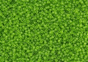 11/0 Toho Japanese Seed Beads - Kelly Green Transparent Matte #7F