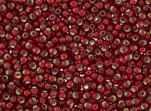 11/0 Toho Japanese Seed Beads - Dark Ruby Red Silver Lined Matte #25CF