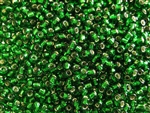 11/0 Toho Japanese Seed Beads - Bright Green Silver Lined #27B
