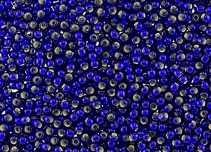 11/0 Toho Japanese Seed Beads - Dark Cobalt Blue Silver Lined Matte #28DF