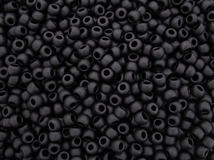 11/0 Toho Japanese Seed Beads - Jet Black Opaque Matte #49F
