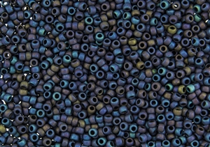 11/0 Toho Japanese Seed Beads - Navy Blue Iris Metallic Matte #82F