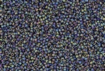 11/0 Toho Japanese Seed Beads - Jet Black Iris Metallic Matte #86F