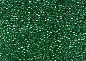 11/0 Toho Japanese Seed Beads - Transparent Grass Green Luster #108B