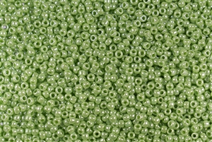 11/0 Toho Japanese Seed Beads - Light Green Opaque Luster #130L