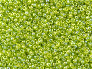 11/0 Toho Japanese Seed Beads - Lime Green Transparent Rainbow #164