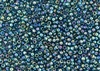11/0 Toho Japanese Seed Beads - Blue Zircon Transparent Rainbow #167BD