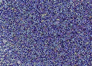 11/0 Toho Japanese Seed Beads - Tanzanite Lined Crystal Rainbow #181