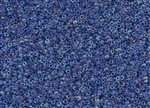 11/0 Toho Japanese Seed Beads - Blue Lined Crystal Luster #189