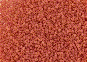 11/0 Toho Japanese Seed Beads - Dark Rose Lined Topaz Rainbow Frosted #241F